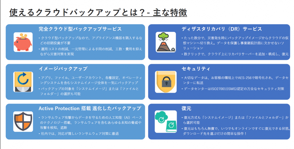 使えるクラウドバックアップ製品詳細2