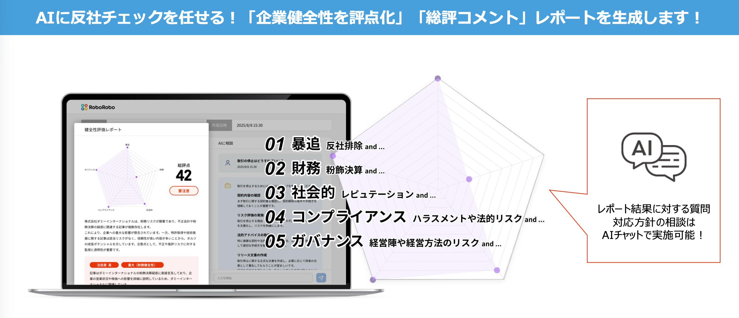 RoboRoboコンプライアンスチェック_利用画面サンプル1