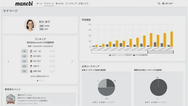 manebi eラーニング_利用画面サンプル1