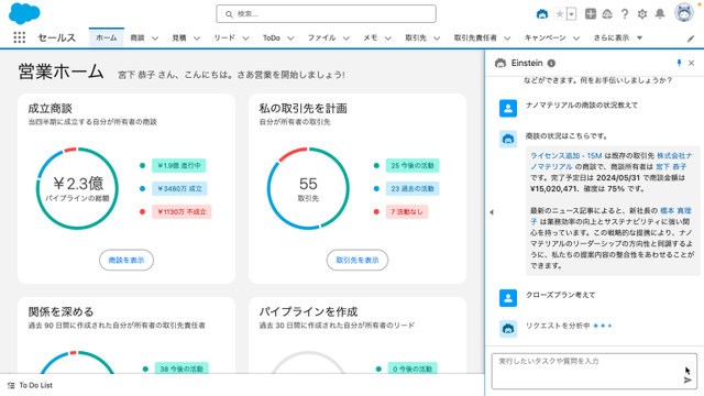  Agentforce Sales (旧：Sales Cloud)_利用画面サンプル3