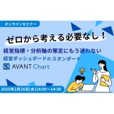 ゼロから考える必要なし！ ～経営指標・分析軸の策定にもう迷わない、経営ダッシュボードのスタンダード「AVANT Chart」～【セミナー情報】